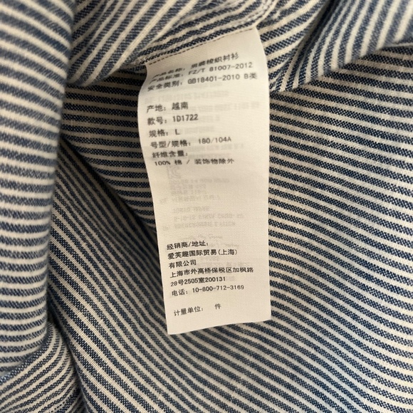 Abercrombie & Fitch Stripped Banded Collar Button Down Long Sleeve Shirt Size L - Picture 5 of 7